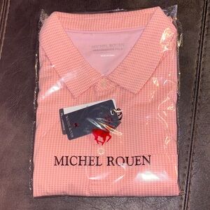 New with tag Michel Rouen performance, peach colored polo. Size 3XL